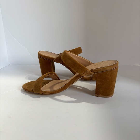 Soludos Ines Tan Open-Toe Double
Strap Suede Block Heel Sandals Size - Picture 2 of 5